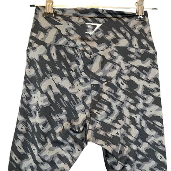 Gymshark Training Leggings Black Gray Abstract Camo Print High Waist Size XS - Picture 5 of 9